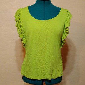 Ruffled Sleeveless Shirt Open Bow Back